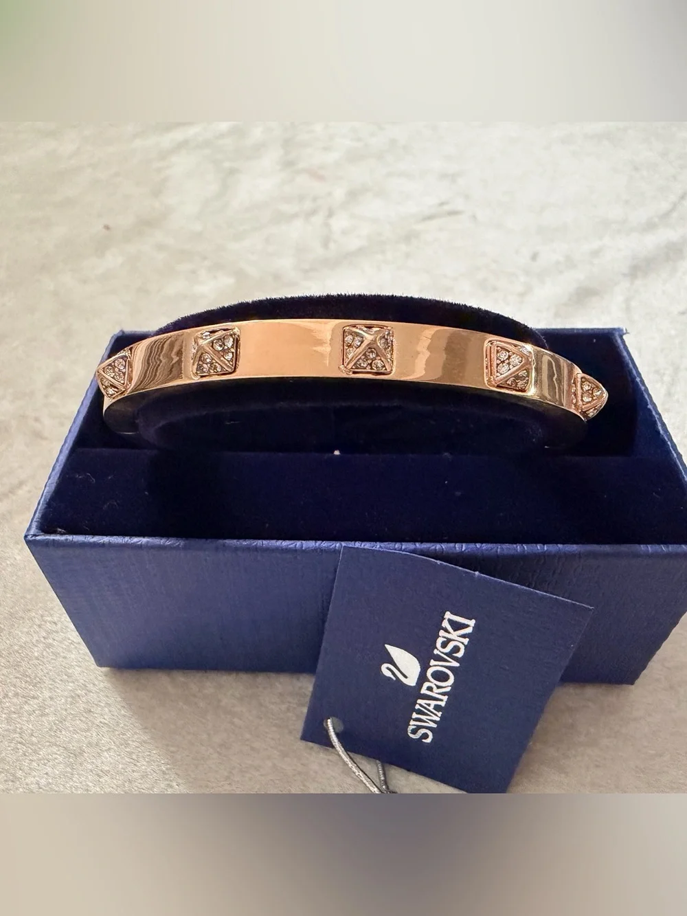Swarovski Rose Gold Crystal‑Accent Bangle